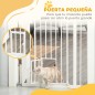 Barrera de Seguridad Extensible con Puerta Pequeño Cierre Automático y Sistema de Doble Bloqueo 74-80x76,2 cm Blanco