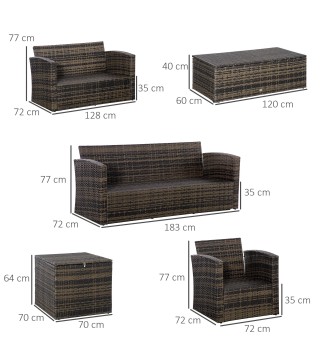 Conjunto de Muebles de Ratán