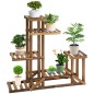 Soporte de Madera para Flores Estantería Decorativa para Macetas Plantas con 6 Estantes Interior y Exterior para Jardín Balcón T