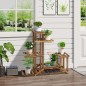 Soporte de Madera para Flores Estantería Decorativa para Macetas Plantas con 6 Estantes Interior y Exterior para Jardín Balcón T