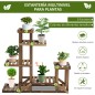 Soporte de Madera para Flores Estantería Decorativa para Macetas Plantas con 6 Estantes Interior y Exterior para Jardín Balcón T