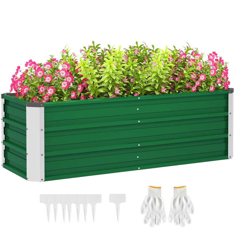 Arriate de Jardín de Acero Incluye Guantes Huerto Urbano Jardinera Macetero Rectangular para Cultivos Plantas Flores para Terraz Arriate de Jardín de Acero Incluye Guantes Huerto Urbano Jardinera Macetero Rectangular para Cultivos Plantas Flores para Terraz
