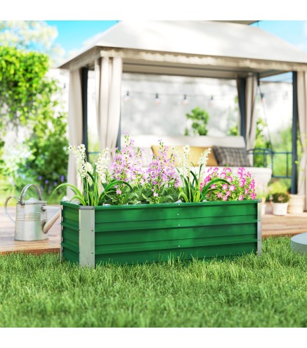 Arriate de Jardín de Acero Incluye Guantes Huerto Urbano Jardinera Macetero Rectangular para Cultivos Plantas Flores para Terraz