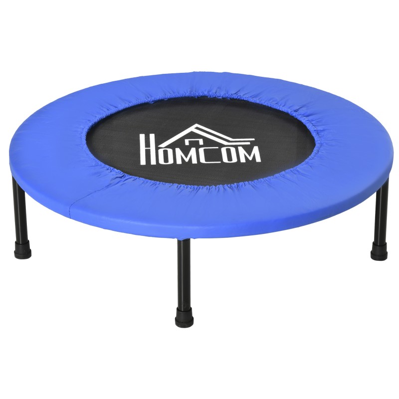 Cama Elástica Fitness Ø81 cm Trampolín de Acero con Borde Protector y 28 Resortes para Ejercicios en Interior y Exterior Carga 1
