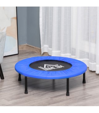Cama Elástica Fitness Ø81 cm Trampolín de Acero con Borde Protector y 28 Resortes para Ejercicios en Interior y Exterior Carga 1