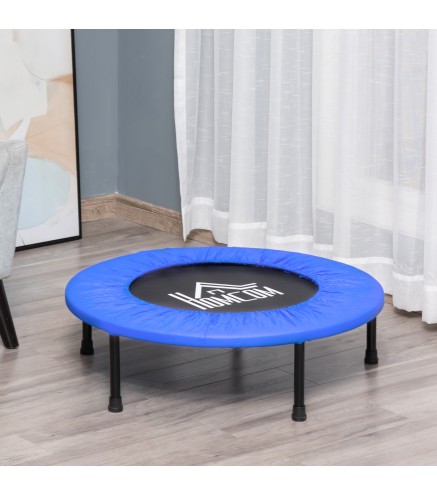 Cama Elástica Fitness Ø81 cm Trampolín de Acero con Borde Protector y 28 Resortes para Ejercicios en Interior y Exterior Carga 1