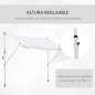Toldo Manual Retráctil 300x150x170-280 cm con Altura Ajustable Manivela y Protección Solar para Terraza Blanco