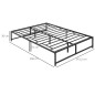 Marco de Cama Doble 135x190 cm con Patas de 35 cm Estructura de Cama Matrimonio con Espacio Bajo de Almacenamiento Negro