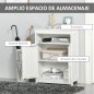 Armario Auxiliar de Baño con 2 Puertas Estante Interior Ajustable y Compartimento Abierto Mueble de Baño para Salón Cocina 60x30