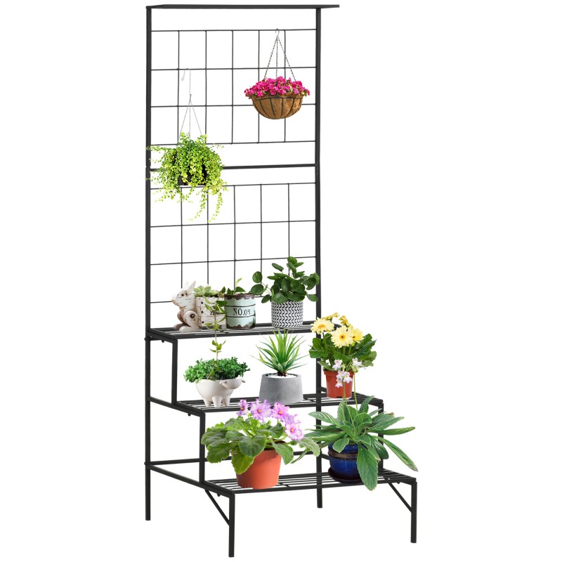 Soporte Plantas con Enrejado de Metal Soporte Plantas con Enrejado de Metal