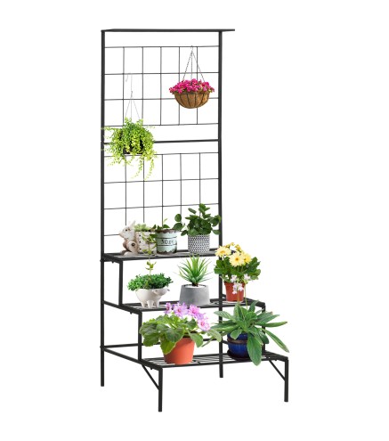 Soporte Plantas con Enrejado de Metal