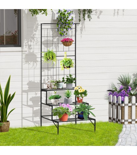 Soporte Plantas con Enrejado de Metal