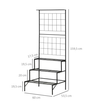 Soporte Plantas con Enrejado de Metal