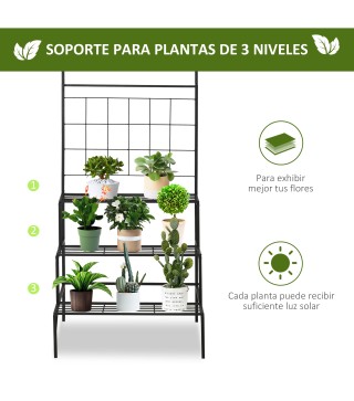 Soporte Plantas con Enrejado de Metal