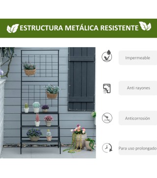 Soporte Plantas con Enrejado de Metal