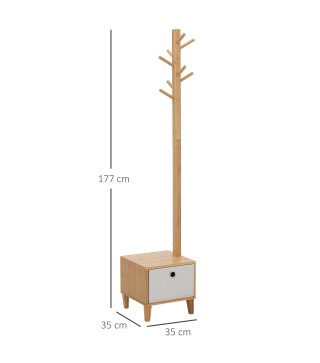 Perchero de Pie con Banco