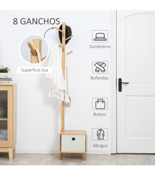 Perchero de Pie con Banco