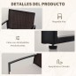 Conjunto de Mesa y Sillas de Jardín para Exterior Incluye 2 Sillones y 1 Mesa de Centro de Vidrio Marrón