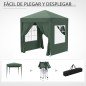 Cenador de Jardín 2x2m con 4 Paredes Laterales Tela Oxford 2 Puertas 2 Ventanas y Bolsa de Transporte Impermeable Verde Cenador de Jardín 2x2m con 4 Paredes Laterales Tela Oxford 2 Puertas 2 Ventanas y Bolsa de Transporte Impermeable Verde