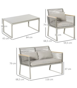 Conjunto de Muebles de Ratán