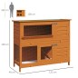 Conejera de Madera Exterior de 2 Niveles Jaula para Conejos con Techo de Asfalto Abrible Rampa Puertas y 2 Bandejas Extraíbles 1