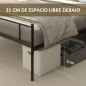 Marco de Cama Doble de Metal para Colchón 150x200 cm con Cabecera y Patas de 31 cm Estructura de Cama Matrimonio con Espacio Baj