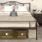 Marco de Cama Doble de Metal para Colchón 150x200 cm con Cabecera y Patas de 31 cm Estructura de Cama Matrimonio con Espacio Baj