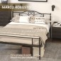 Marco de Cama Doble de Metal para Colchón 150x200 cm con Cabecera y Patas de 31 cm Estructura de Cama Matrimonio con Espacio Baj