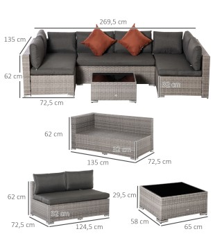 Conjunto de Muebles de Ratán