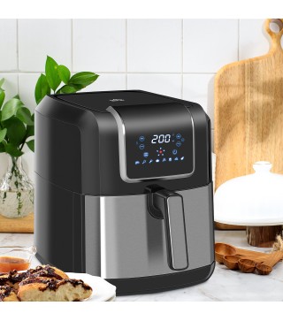 Freidora sin Aceite 6,5L 1700W Freidora de Aire Caliente con 8 Programas Pantalla LED Táctil Temperatura Ajustable Tempo