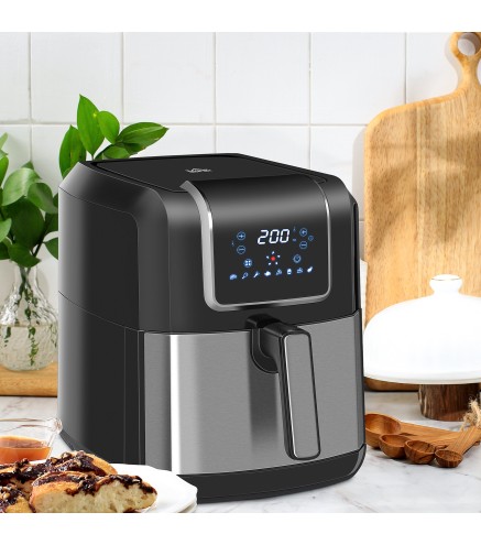 Freidora sin Aceite 6,5L 1700W Freidora de Aire Caliente con 8 Programas Pantalla LED Táctil Temperatura Ajustable Tempo