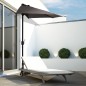 Sombrilla 269x138x236 cm Parasol de Jardín con Manivela y Forma Semicircular Tela Poliéster 180 g/m² para Exterior Terraza Patio