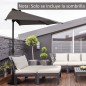 Sombrilla 269x138x236 cm Parasol de Jardín con Manivela y Forma Semicircular Tela Poliéster 180 g/m² para Exterior Terraza Patio