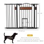 Barrera para Perros con Altura Ajustable Cierre Automático y Sistema de Doble Bloqueo para Puertas 93x76,2 cm Negro