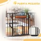 Barrera para Perros con Altura Ajustable Cierre Automático y Sistema de Doble Bloqueo para Puertas 93x76,2 cm Negro