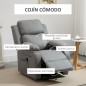 Sillón Relax Levanta Personas Sillón Elevador con Control Remoto Reclinación Eléctrica 160° Reposapiés 76x90x105 cm Gris