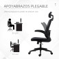 Silla de Oficina de Malla Silla Escritorio Giratoria con Altura Ajustable Reposabrazos Plegable Reposacabezas y Soporte Lumbar R