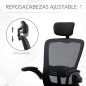 Silla de Oficina de Malla Silla Escritorio Giratoria con Altura Ajustable Reposabrazos Plegable Reposacabezas y Soporte Lumbar R