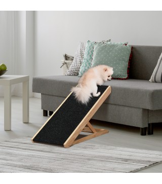 Rampa Plegable para Perros y Gatos de Madera con Altura Ajustable de 4 Niveles y Alfombra Antideslizante Escaleras de Mascotas p