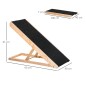 Rampa Plegable para Perros y Gatos de Madera con Altura Ajustable de 4 Niveles y Alfombra Antideslizante Escaleras de Mascotas p