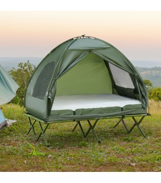 Cama Doble de Camping con Tienda