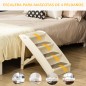 Escalón para Perros Gatos Portátil con Alfombras Antideslizantes para Cama Sofá Carga 20 kg 62x38x49,5 cm Beige