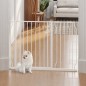 Barrera de Seguridad para Perros Extensible 75-115 cm para Puertas y Escaleras Puerta de Seguridad Apertura en Dos Sentidos y So