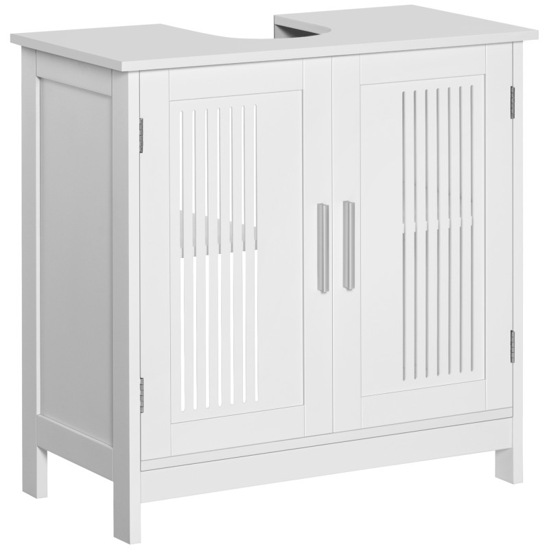 Mueble para Debajo del Lavabo Armario Baño de Suelo de Madera con 2 Puertas Ventiladas y Estante Ajustable Interior Moderno 60x3 Mueble para Debajo del Lavabo Armario Baño de Suelo de Madera con 2 Puertas Ventiladas y Estante Ajustable Interior Moderno 60x3