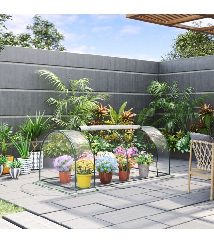 Invernadero de Exterior 200x100x80 cm con Marco de Acero y Cubierta de PVC para Cultivo de Plantas Tomates Transparente