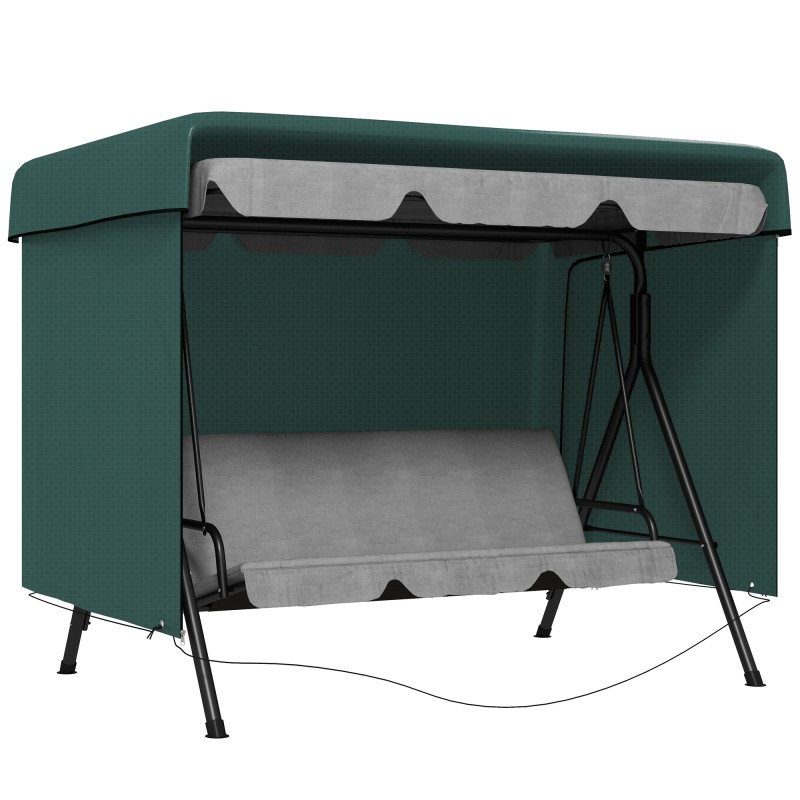 Funda Balancín Jardín, Funda Columpio Jardín Exterior, Cubierta de Columpio con Cremallera, Impermeable, 215x155x150 cm, Verde