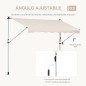 Toldo Manual Retráctil 4x1,2 m, Toldo Exterior Terraza Enrollable, Altura Ajustable 170-280 cm, con Manivela, Anti-UV e Impermea