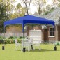 Cenador de Jardín 2,5x2,5x2,7 m con Altura Ajustable Anti-UV Impermeable 4 Bolsas de Arena y Bolsa de Transporte Azul