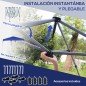 Cenador de Jardín 2,5x2,5x2,7 m con Altura Ajustable Anti-UV Impermeable 4 Bolsas de Arena y Bolsa de Transporte Azul Cenador de Jardín 2,5x2,5x2,7 m con Altura Ajustable Anti-UV Impermeable 4 Bolsas de Arena y Bolsa de Transporte Azul