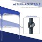 Cenador de Jardín 2,5x2,5x2,7 m con Altura Ajustable Anti-UV Impermeable 4 Bolsas de Arena y Bolsa de Transporte Azul Cenador de Jardín 2,5x2,5x2,7 m con Altura Ajustable Anti-UV Impermeable 4 Bolsas de Arena y Bolsa de Transporte Azul